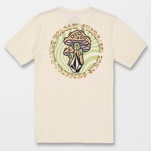 Volcom Cream Tee with Mushroom Design